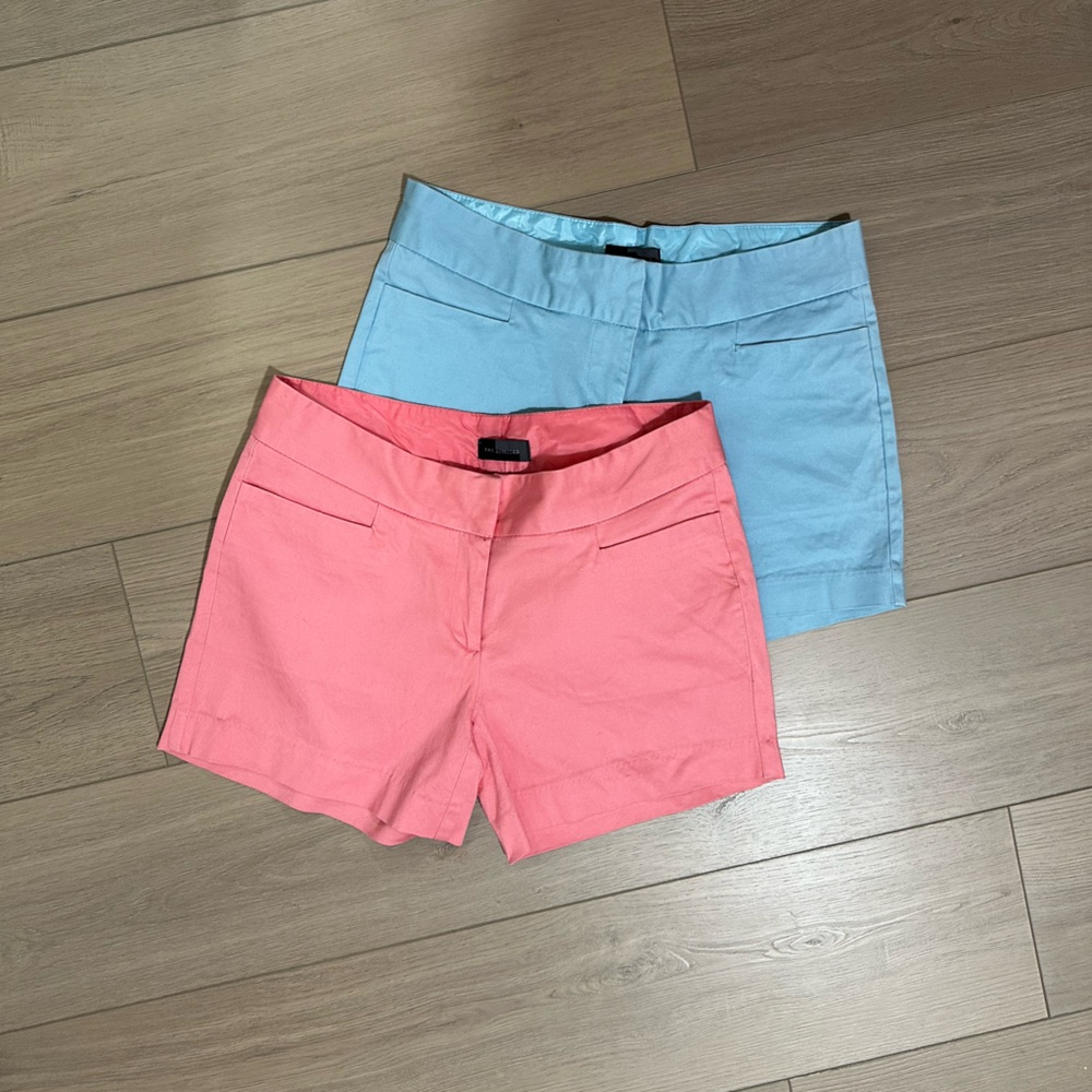The Limited two short set, light blue and coral